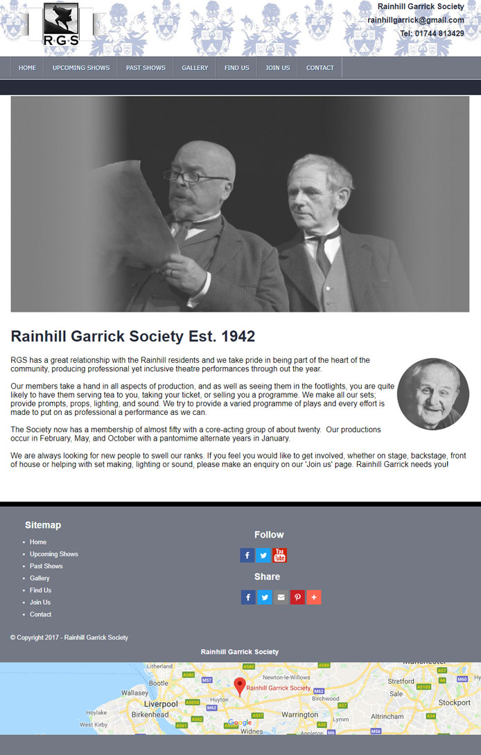 Rainhill Garrick Website