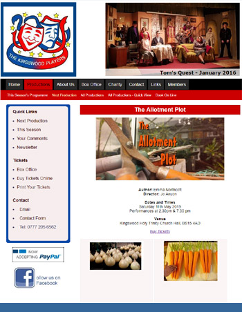 Kingswood Players Web Design